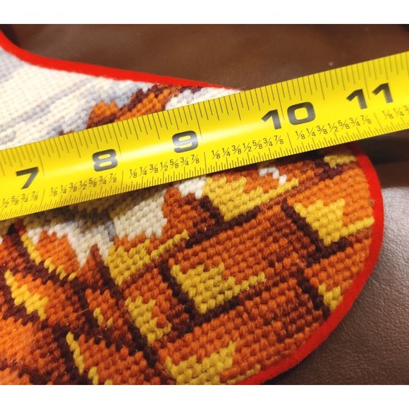 Vtg Needlepoint "Grandma" Toys Teddy "Grandpa" Santa Stockings 100% Wool Canvas - Picture 12 of 13